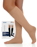 Compression Socks For Women Men,Open Toe Knee High 20-30mmHg - color: Nude, size: Small