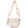 Makes Checkered Crossbody Bag Bum Bag for Women with Pouch - color: Beige P