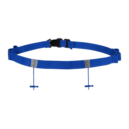 PATIKIL Triathlon Belt Bib Holder, Elastic Marathon Race Number Belt with 6 Gel Loops for Marathon Racing Cycling, Blue - color: Blue