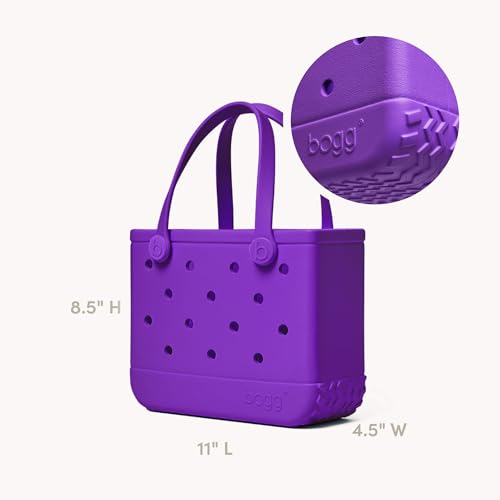 BOGG BAG Bitty Small Tote – 11” x 8.5” x 4.5” – Essential Bags for Beach, Pool, Boat, Sports, Tailgating, Cruise, Travel - color: Houston We Have a Purple
