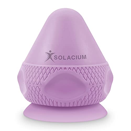 Solacium Mountable Massage Therapy Tool - Multi-Surface Suction Cup Wall Massage Tool for Sore Muscles, Myofascial Release, Stress Relief, Trigger Point and Deep Tissue Massage (Purple) - color: Purple