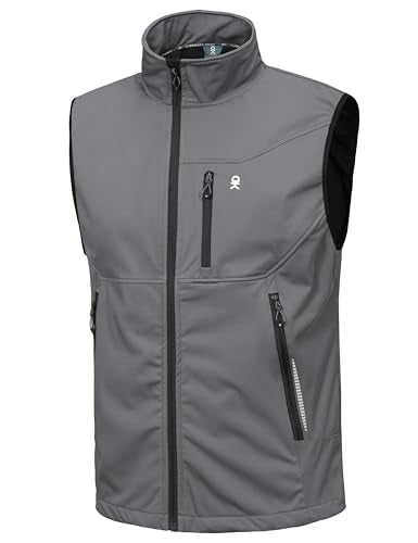 Little Donkey Andy Men's Lightweight Golf Vest Outerwear - color: Reflective Gray, size: Small
