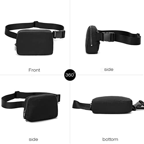 Tapp Collections Unisex Mini Crossbody Belt Bag with Adjustable Strap Small Waist Pouch for Workout Running Traveling Hiking - Black - color: black