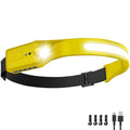 Nessciera Rechargeable LED Headlamp, 400 Lumens, 230° Wide Beam, USB-C, 5 Modes — Lightweight, Adjustable Headband; Hard Hat Clips for Camping, Hiking, Running, Repairs & Gift (1, Yellow) - color: Yellow