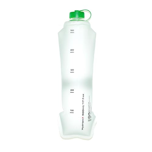 Cnoc Outdoors HydriamX Durable Collapsible 500ml Flask, 28mm Thread Narrow Mouth, Hot Liquid Compatible - color: Green, size: 16.9 Ounces