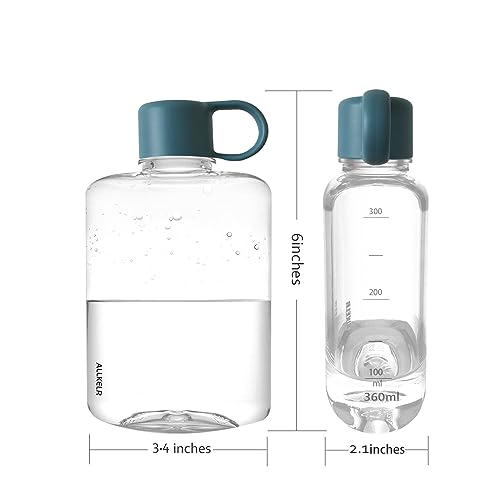 Portable Flat Water Bottle, 12.2 oz, Blue - color: Blue, size: 12.2 Ounces
