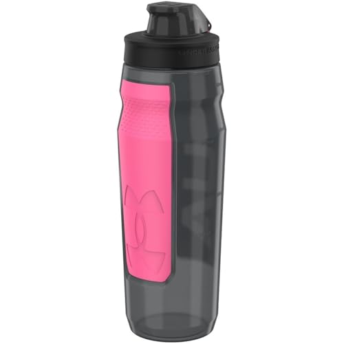 Under Armour 32oz Playmaker Squeeze Water Bottle - color: Pitch Grey/Cerise