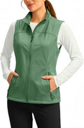 Soothfeel Women's Vest with 4 Pockets Lightweight Jacket Hiking Travel - color: Green, size: Small