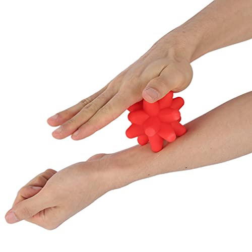 Massage Ball Silicone,Spiky Massage Ball for Trigger Point Massage, Deep Tissue Tai Chi Ball for Myofascial Release Acupoint Stimulation Exercise Recovery(Red)