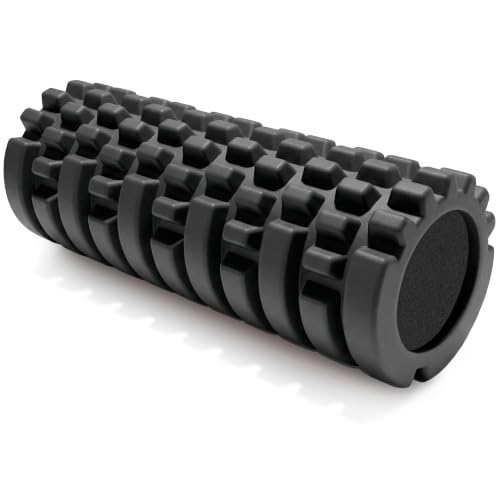 321 STRONG Patented 3-Zone Massage Roller, Medium Density for Exercise - color: Black