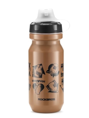 ROCKBROS Bike Water Bottle 20oz - color: Heart-shaped Brown