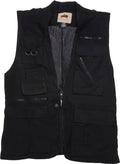 Humvee Utility Vest with 21 Pockets -Travel, Safari, Hunting, Camping, 100% Cotton, Tactical Jacket for Men & Women - color: Black, size: Medium