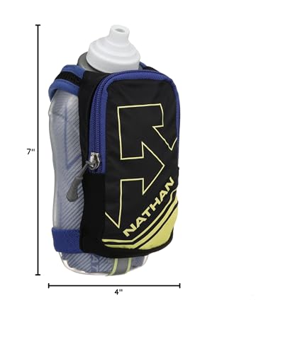 Nathan SpeedDraw Plus Insulated Handheld Water Bottle – Grip-Free Running Flask for Runners, Hiking, and Sports - color: BK/DU/LL