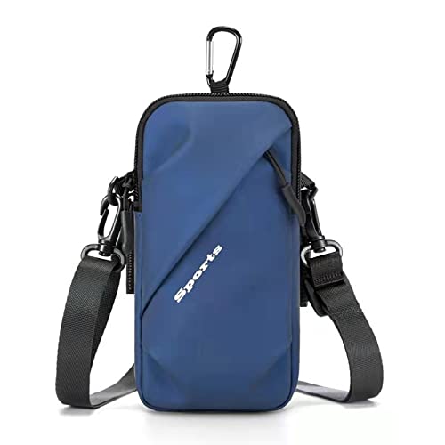 Prime Comfort Phone Holder Armband, Small Crossbody Shoulder Holsters Bag with Arm Band, Fits iPhone and Android, Use for Running, Walking, Hiking & Biking (6.7 Inches, Blue) - color: BLUE