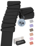 Pilates Wrist & Ankle Weights | Adjustable Weighted Bangles | 1/2/3LB Each - color: Black, size: 2 LB