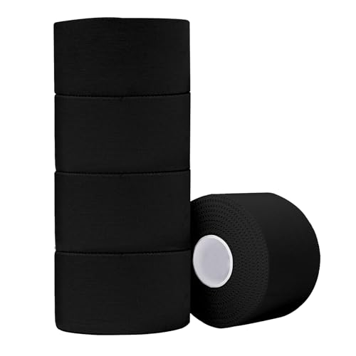 ADMITRY Athletic Tape,5 Pack Black Sports Tape - color: Athletic Tape Black(cotton)-5 Rolls