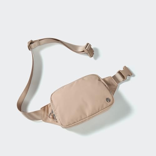 Pander Belt Bag Large 2L, Nylon Fanny Pack Purse for Women and Men with Adjustable Strap - color: Raw Linen