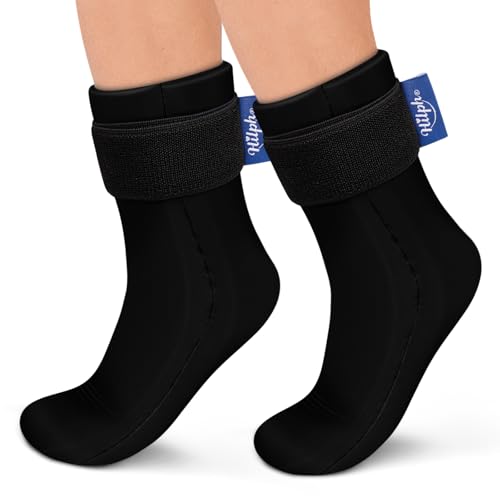 Hilph Ice Pack Socks for Full Foot Pain Relief 2Pcs, Hot Cold Therapy Socks - style: Black
