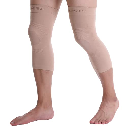 Doc Miller Knee Compression Sleeve Brace for Men & Women - color: Beige