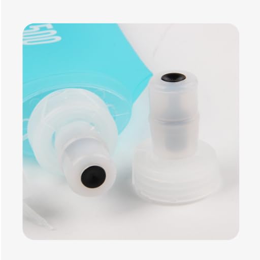 3 Pack, TPU Soft Flask, Collapsible Water Bottle for Running Vest Hydration Pack(Light Blue) - color: Dark blue