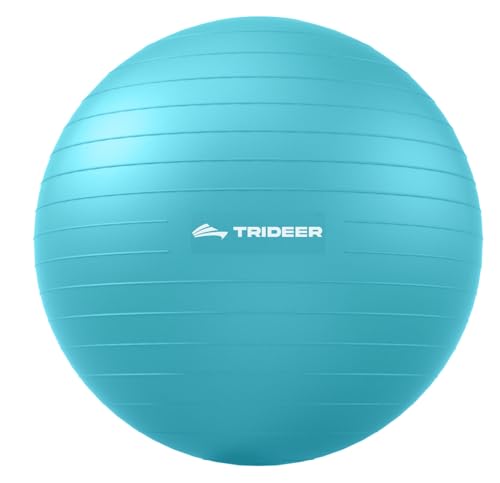 Trideer Yoga Ball for Exercise, Pregnancy, Exercise Ball, Pump Included - color: Turkis, size: L(23-26ines/58-65cm)