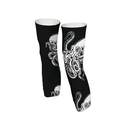 Leg Sleeves with Anti Slip Silicone Compression Leg Sleeves Cycling Leg Sleeves Adjustable Zipper - color: Octopus, size: Medium