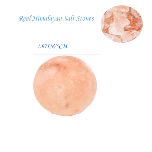 2 Pcs Ball Himalayan Salt Massage Stones Hot Massage Cold Massage Stones Set Warm Rocks Kit for Facial SPA1.97IN - size: BALL SHAPE