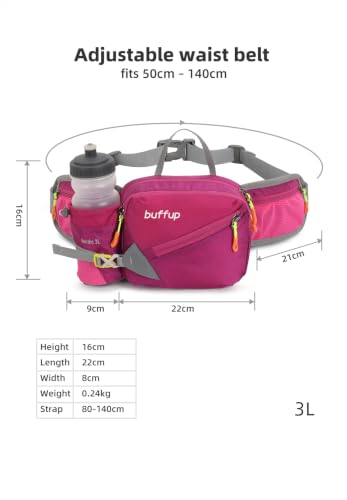 Lightweight Sports Fanny Pack with Bottle Holder,Waist Pack for Hiking,Running,Cycling & Outdoor Adventures (Red) - color: Red