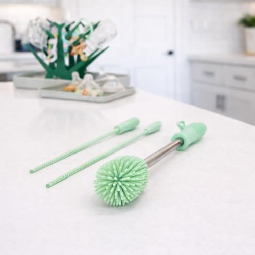 Haakaa Food-Grade Silicone Cleaning Brush Kit 3-Piece (Kit-Lime) - color: Kit-lime