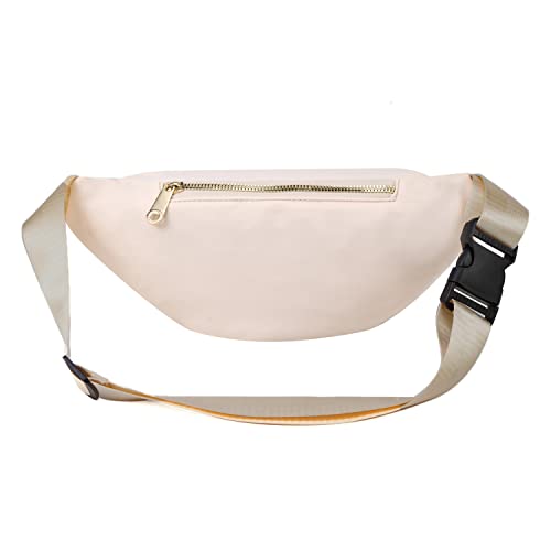 Fanny Packs Waist Pack for Women, Fashion Waist Bag with Adjustable Strap for Travel Sports Running - color: beige