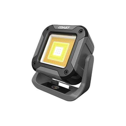 Coast QB2R 2000 Lumens Voice Control Rechargeable Utility Light, Six Light Modes, 75 Hour Run Time, Magnetic Base