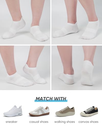 SIXDAYSOX Ankle Socks for Women Thin Breathable Cotton No Show Socks Womens - color: 5 Pairs-2 Black+3 White, size: 6-9