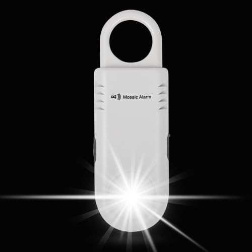 Rechargeable 135dB Personal Alarm Ultra Bright Flashlight & Strobe Light - color: Coconut White
