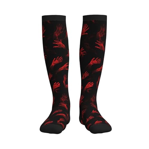 Compression Socks Knee High Support Socks Women Circulation Stockings for Athletic Running Cycling Flying - color: Halloween