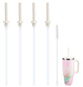 Replacement Straws and Bite Valve for Hydro Flask Around Travel Tumbler 40oz 32oz 28oz 20oz,with 1 Brush (white) - color: White