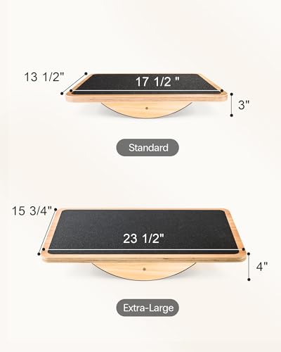 StrongTek Wooden Balance Board, Basic Rocker or Advanced 360° Wobble - color: Standard-Basic