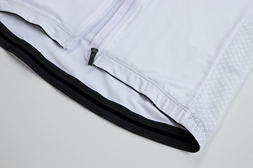 Men's Cycling Jersey Set Cycling Kit Bicycle Jersey Rear Zipper Pocket Bike Bib Shorts with Pockets Race Fit High Density Pad - color: White Set 1, size: Medium