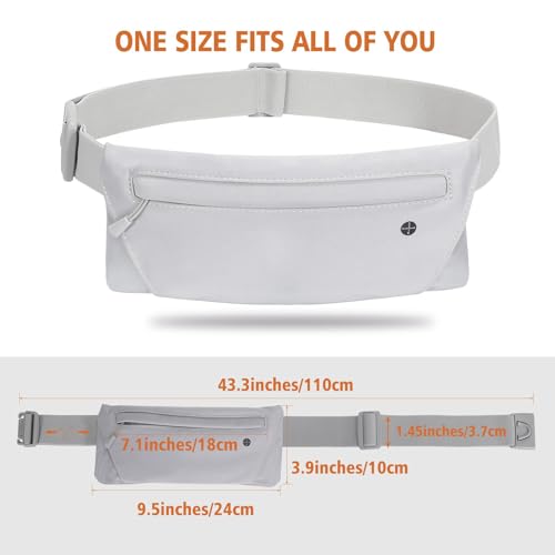 WHIPPY Slim Running Belt Fanny Pack for Women Men Elastic Runners Belt Waist Pouch Chest Bag Phone Holder Waist Pack for Running Hiking - color: 3-Grey