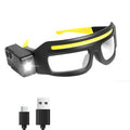 LED Headlight Glasses Rechargeable Headlight Glasses with Motion Sensor & Touch Control, Adjustable Safety Eyewear - color: Yellow