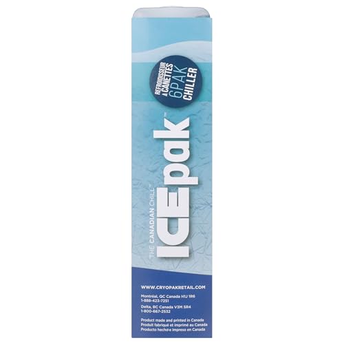 Cryopak ICEpak Hard Shell Reusable Ice Packs for Coolers and Lunch Box Use, Freezer Safe Gel Design, Professional Grade Cooling, Non-Toxic and BPA Free, Essential Travel Accessories - size: Medium (6 Pack)