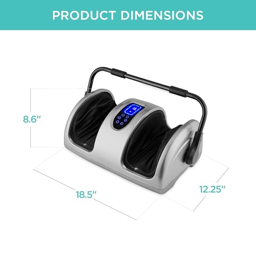 Best Choice Products Heated Shiatsu Foot Massager for Pain Relief, Plantar Fasciitis, Neuropathy, Blood Circulation w/Compact Design - Silver - color: Silver