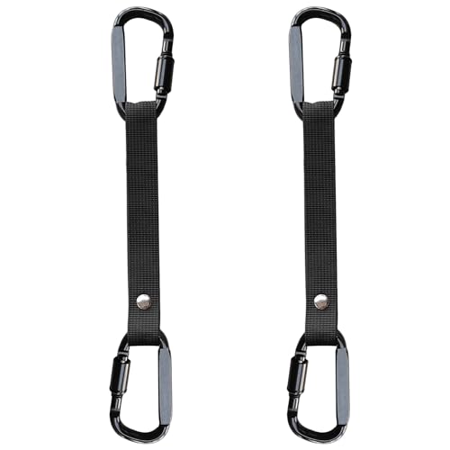 Fence Hooks for Baseball Bag, Softball, Camping, Multifunctional Carabiner Hanging Backpack, Water Bottle (Black) (2)