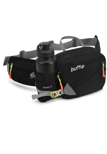 Lightweight Sports Fanny Pack with Bottle Holder,Waist Pack for Hiking,Running,Cycling & Outdoor Adventures (Black) - color: Black