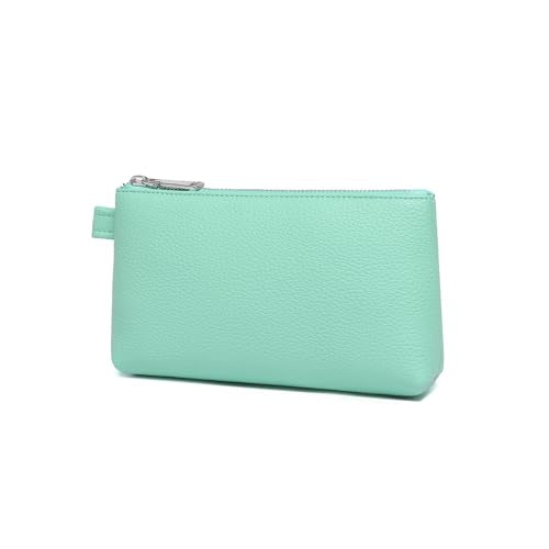 Small Makeup Bag for Purse, Leather Cosmetic (Light Green) - color: Light Green
