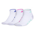 adidas Women's Cushioned Socks 3 Pairs - color: White/Pulse Mint Green/Lucid Fuchsia Pink/3.0/Low Cut, size: Medium, style: Low Cut