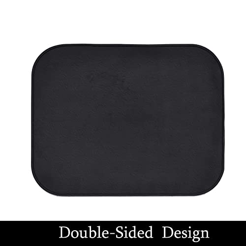 Small Dish Drying Mat, Silicone Dish Mats for Kitchen Countertop, 11.5"x9.1", for Rack Over the Sink, Pots, Pans, Glassware, Silverware, Stemware, Car Center Cap, Dishwasher safe, Reusable - color: M (11.5" x 9.1") Black