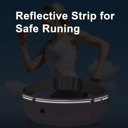 Slim Running Belt for Women Men,Runners Fanny Pack Phone Holder,Money Belt,Running Gear Accessories,with 3 Pockets (Purple) - color: Purple