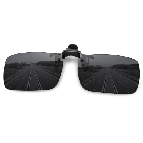 MEETSUN Polarized Clip On Sunglasses for Men Women, Fit Over Glasses - color: 1pack-black