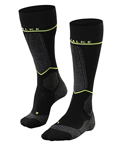 FALKE Men's Impulse Running Socks, Knee High, Stabilizing, 1 Pair - color: Black (Black-lightning 3171), size: 6.5-9