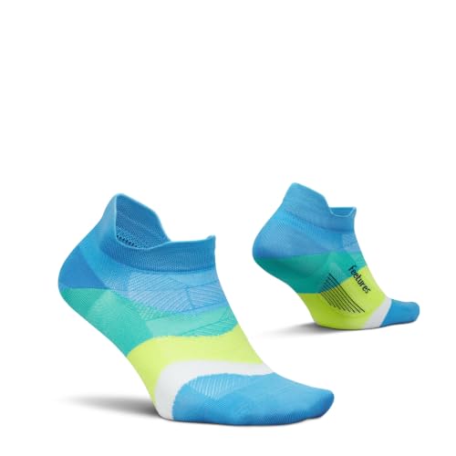 Feetures Elite Ultra Light No Show Tab Ankle Socks - Sport Sock with Targeted Compression - color: Arctic Blue (1 Pair), size: X-Large